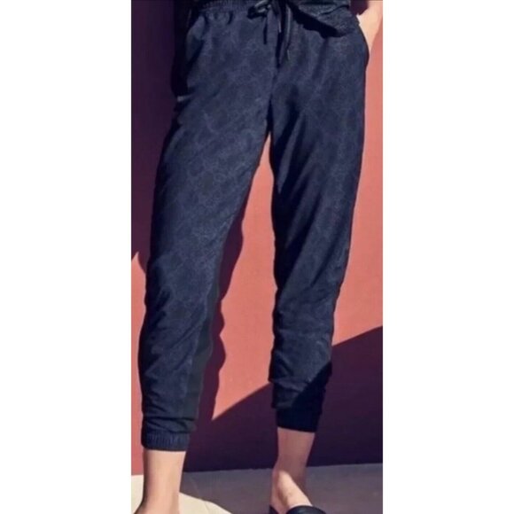 Athleta Printed Brooklyn Women's Jogger Python Sweatpants Drawstring Blue Size 4 - Picture 1 of 14